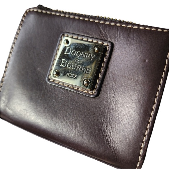 Dooney & Bourke Rare/Card Holder/Coin Pouch Wallet Brown Leather/Paisley w/Box - Picture 6 of 11